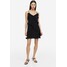 H&M Krepowana sukienka z falbankami - 1176002007 Czarny