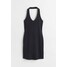 H&M Bawełniana sukienka z mocowaniem na karku - 1033202010 Czarny