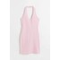 H&M Bawełniana sukienka z mocowaniem na karku - 1033202007 Różowy