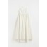 H&M Bawełniana sukienka w serek - 1077926003 Biały