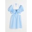 H&M Sukienka z wycięciem - 1049677003 Jasnoniebieski/Biała krata