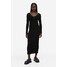 H&M Dzianinowa sukienka w strukturalny splot - 1147792001 Black