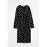 H&M Kopertowa sukienka z węzłem - 1148535004 Czarny/Kropki