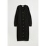 H&M Dzianinowa sukienka kardiganowa - 1088802004 Czarny