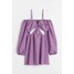 H&M Krótka sukienka z wycięciami - 1036208001 Fioletowy/Kwiaty