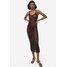 H&M Sukienka o wyglądzie szydełkowej robótki - 1155387002 Burgundowy