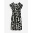 H&M Kreszowana sukienka bawełniana - 1139049003 Czarny/Wzór