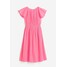 H&M Kreszowana sukienka bawełniana - 1139049003 Różowy