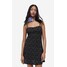 H&M Sukienka z kreszowanego dżerseju - 1175808001 Czarny/Kwiaty