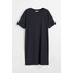 H&M T-shirtowa sukienka frotte - 1059268004 Ciemnoniebieski