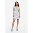 H&M Kopertowa sukienka z krepy - 1147246004 Biały/Kwiaty