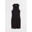 H&M Sukienka w prążki z kołnierzem - 1046119001 Czarny