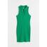 H&M Sukienka w prążki z kołnierzem - 1046119003 Zielony
