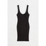 H&M Sukienka bodycon z dzianiny w prążki - 1093697003 Czarny