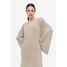H&M Dzianinowa sukienka oversize z domieszką jedwabiu - 1075386001 Beżowy