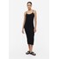 H&M Sukienka z kreszowanego dżerseju - 1164787005 Czarny