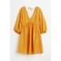 H&M Sukienka z dekoltem w serek - 1079432010 Ciemnożółty