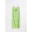 H&M Sukienka z dekoltem w serek i z wycięciem - 1112477002 Limonkowy