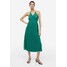 H&M Plisowana sukienka kopertowa - 1130118002 Ciemnoturkusowy