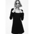 H&M Dżersejowa sukienka z dekoltem karo - 1214765001 Czarny
