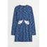 H&M H&M+ Dzianinowa sukienka - 1049693001 Ciemnoniebieski/Wzór