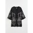 H&M Tunikowa sukienka z haftem - 1094947001 Czarny/Paisley
