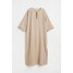 H&M Długa sukienka tunikowa - 1074018004 Jasnobeżowy