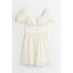H&M Dwuczęściowa sukienka z wiązanym detalem - 1065279001 Kremowy