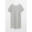 H&M Bawełniana sukienka T-shirtowa - 0841434014 Biały/Niebieskie paski