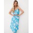 Mohito Niebieska sukienka midi w kwiaty 9992W-55P