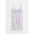H&M Satynowa sukienka na ramiączkach - 1077743003 Jasnofioletowy/Drobne kwiatki