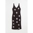 H&M H&M+ Dzianinowa sukienka - 1052163005 Czarny/Kwiaty