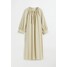 H&M Bawełniana sukienka ze sznurkiem - 1061025003 Jasnozielony