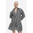 H&M Popelinowa sukienka z kołnierzykiem - 1191116002 Czarny/Wzór