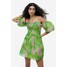 H&M Sukienka z odkrytymi ramionami - 1162163002 Zielony/Kwiaty