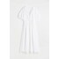 H&M Sukienka z bufiastym rękawem - 1072856001 Biały
