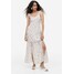 H&M Szyfonowa sukienka z odkrytymi plecami - 1147211004 Biały/Kwiaty