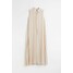 H&M Plisowana sukienka z wiązaniem - 1059778001 Jasnobeżowy