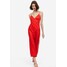 H&M Satynowa sukienka na ramiączkach - 1169530001 Czerwony