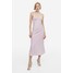 H&M Satynowa sukienka na ramiączkach - 1169530001 Liliowy
