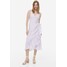 H&M Kopertowa sukienka z falbaną - 1187865002 Liliowy