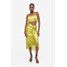 H&M Satynowa spódnica z frędzlami - 1175415001 Żółty