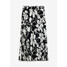 Bonprix Spódnica plisowana czarno-biały z nadrukiem