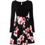 Bonprix Sukienka z kokardką czarno-jasnoróżowy w kwiaty