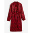 Bonprix Sukienka satynowa głęboki czerwony - czarny w graficzny wzór