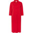Bonprix Sukienka shirtowa szmizjerka midi z bawełny głęboki czerwony