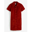 Bonprix Sukienka sztruksowa z plisą guzikową rdzawobrązowy