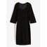 Bonprix Sukienka midi z brokatowym połyskiem czarny w graficzny wzór