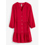 Bonprix Sukienka koszulowa satynowa czerwony magenta
