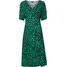 Bonprix Sukienka midi z nadrukiem zielono-czarny w graficzny wzór
